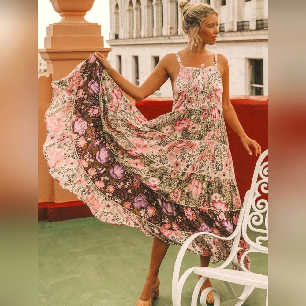 Spell & the Gypsy desert daisy strappy maxi dress in lilac